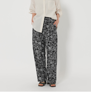 【日比谷花壇コラボアイテム】フラワープリント イージーパンツ -ウォッシャブル-