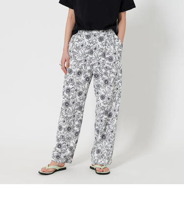 【日比谷花壇コラボアイテム】フラワープリント イージーパンツ -ウォッシャブル-