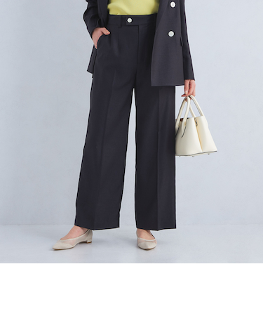 ［size SHORTあり］リネンライク パンツ -マシンウォッシャブル・ストレッチ-