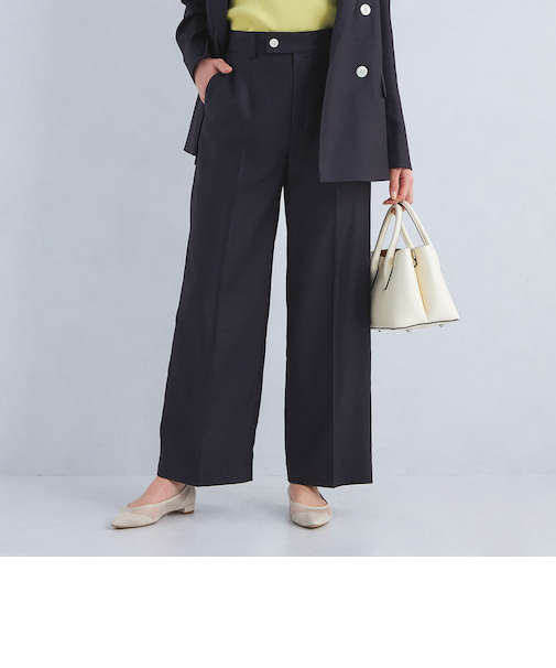 ［size SHORTあり］リネンライク パンツ -マシンウォッシャブル・ストレッチ-