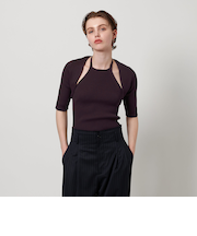 ＜H＞TCリブホルターネックニット