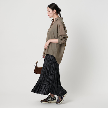 シアー レギュラーカラー ソリッドシャツ