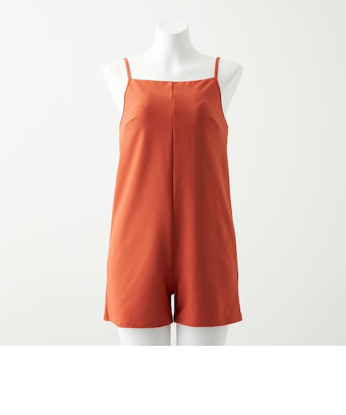 ジョーゼット風 バックオープン オールインワン スイムウェア / 水着