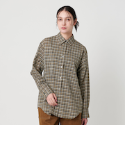 シアー レギュラーカラー チェックシャツ