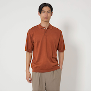 ラミー ナイロン プレーティング ニットポロ ポロシャツ