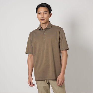＜gim＞25SS コットン/ナイロン カノコ ポロシャツ