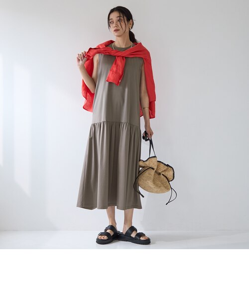 size SHORT/TALLあり］シンプルリフトワンピース -UVカット・抗菌