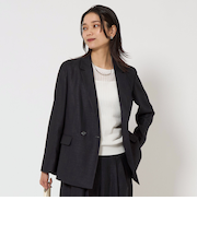 ライトリネンライク ダブル ジャケット -マシンウォッシャブル-