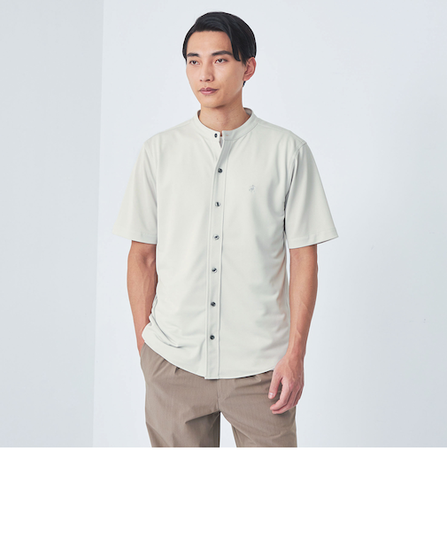 【別注】＜Brooks Brothers＞GLR カノコ バンドカラー 半袖 シャツ