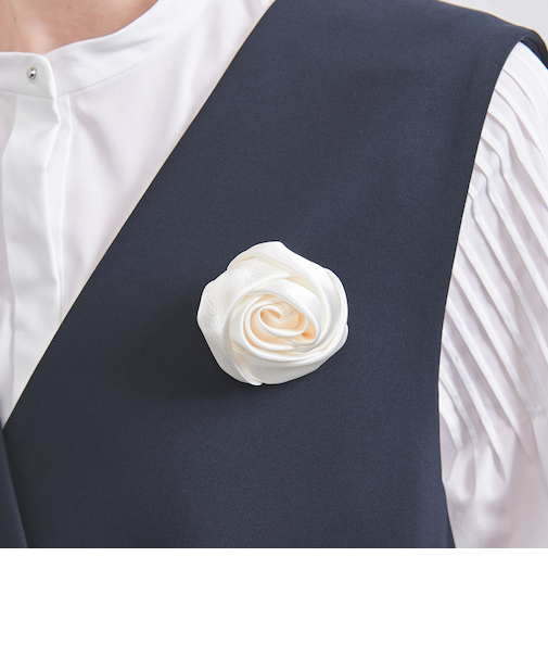 サテンローズ 2WAY コサージュ