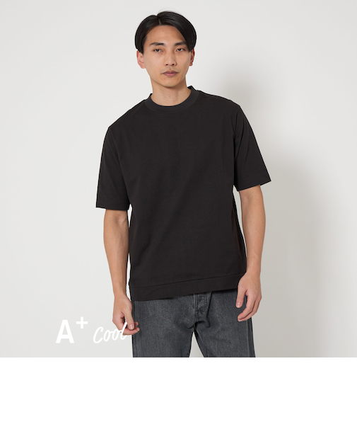A+ COOL ビズ クルーネック カットソー -接触冷感・吸水速乾-