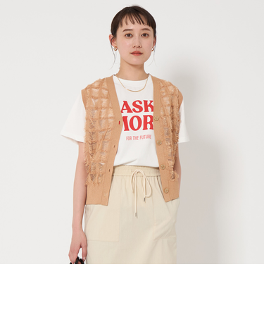 フリンジ ニット ベスト