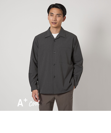 A+ COOL TR トロピカル オーバーシャツ -ウォッシャブル・ストレッチ・接触冷感-