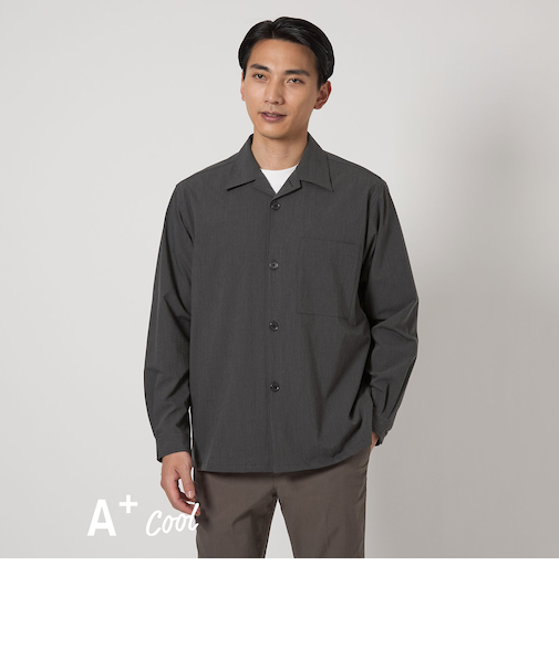 A+ COOL TR トロピカル オーバーシャツ -ウォッシャブル・ストレッチ・接触冷感-