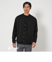 A+ COOL スムース Vネック カーディガン -接触冷感・抗菌-