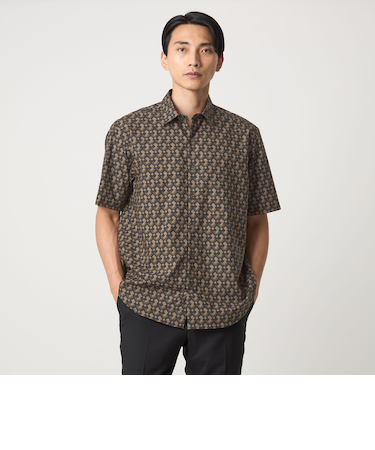 ジオメトリック リラックス レギュラーカラー シャツ