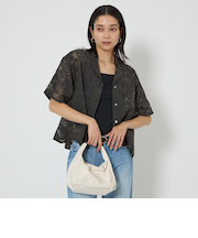 ジャガード オープンカラー シャツ