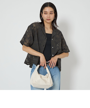 ジャガード オープンカラー シャツ