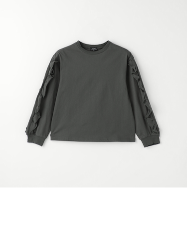 袖フリル ロングスリーブ Tシャツ / キッズ  100cm-130cm