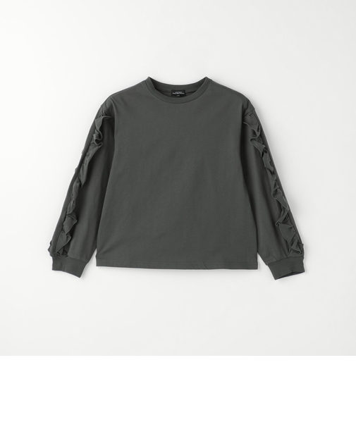 袖フリル ロングスリーブ Tシャツ / キッズ  100cm-130cm