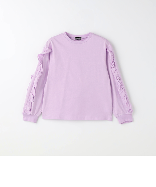 袖フリル ロングスリーブ Tシャツ / キッズ  100cm-130cm