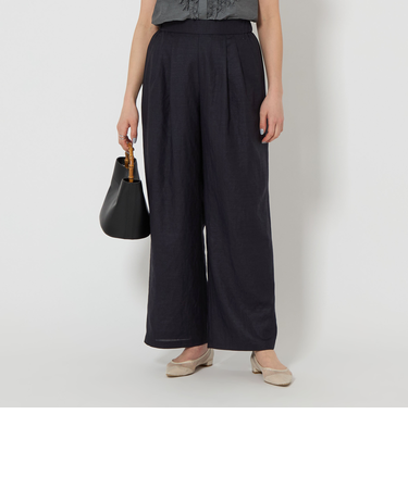 ライトリネンライク タック パンツ -マシンウォッシャブル-