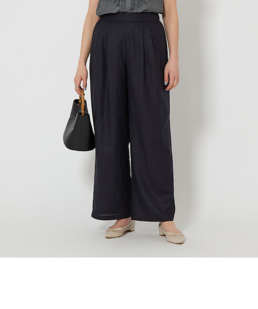 ライトリネンライク タック パンツ -マシンウォッシャブル-