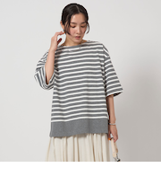 ＜at ease＞パネルボーダー ショートスリーブ カットソー