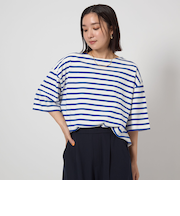 ＜at ease＞パネルボーダー ショートスリーブ カットソー