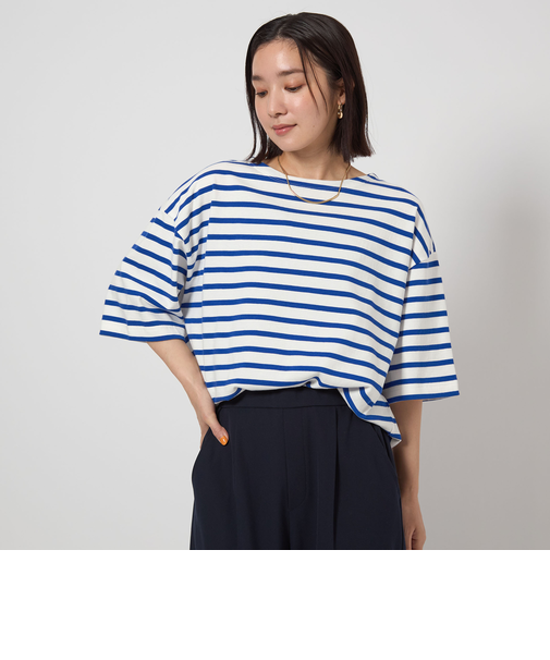 ＜at ease＞パネルボーダー ショートスリーブ カットソー