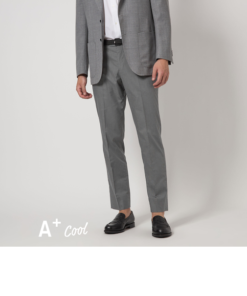 A+ COOL ハウンドトゥース アジャスター スラックス -ストレッチ・接触冷感・クリースキープ-
