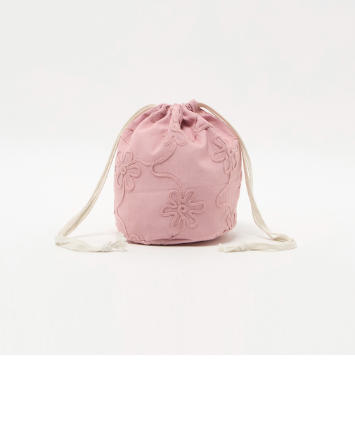 フラワー 巾着 ポーチ / 巾着バッグ / キッズ