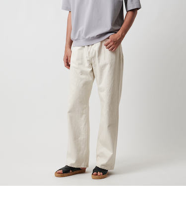 アイボリー バギー デニムパンツ