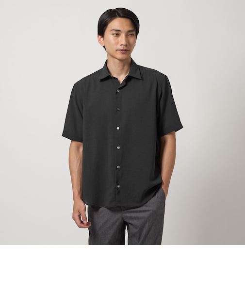 トリアセテートポリエステル リラックス レギュラーカラー 半袖 シャツ -吸水速乾-