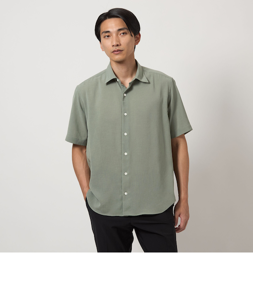 トリアセテートポリエステル リラックス レギュラーカラー 半袖 シャツ -吸水速乾-