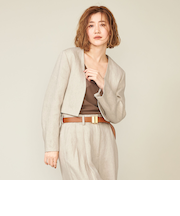 ＜conte＞ デニムライク  ノーカラージャケット