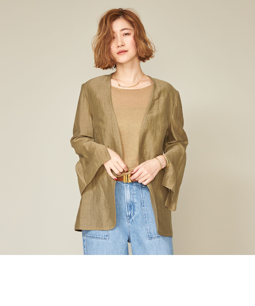 ＜conte＞シアー  ノーカラージャケット