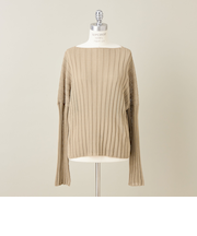 ＜conte＞ワイドリブ ボートネックニット