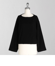 ＜LOEFF＞パイル ボートネック プルオーバー