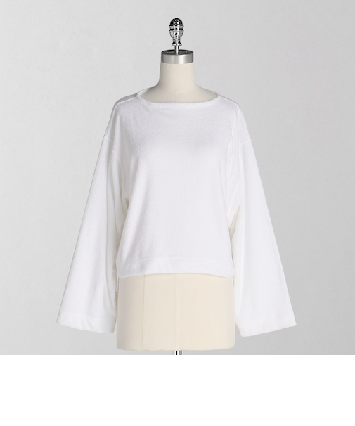 ＜LOEFF＞パイル ボートネック プルオーバー