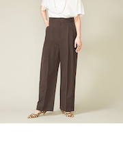 ＜conte＞ヘリンボーン タック ワイドパンツ