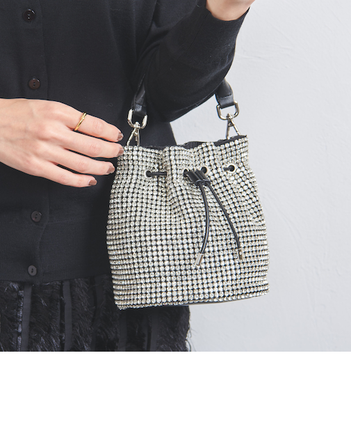 ビジュー ドローストリング バッグ