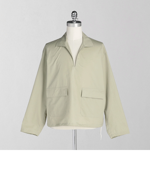 ＜LOEFF＞コットン ツイル スキッパー シャツ UNISEX