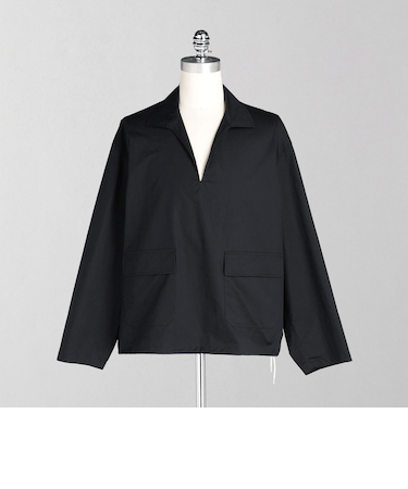 ＜LOEFF＞コットン ツイル スキッパー シャツ UNISEX