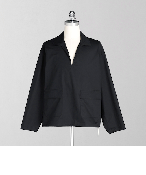 ＜LOEFF＞コットン ツイル スキッパー シャツ UNISEX