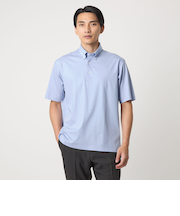 ヘアライン ストライプ ボタンダウン ポロシャツ