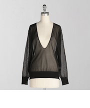 ＜LOEFF＞シアー Vネック ニット プルオーバー