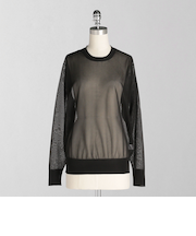 ＜LOEFF＞シアー クルーネック ニット プルオーバー