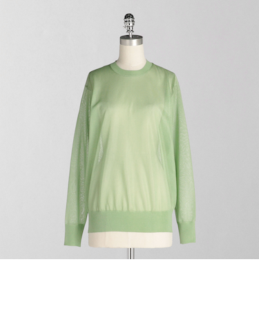 ＜LOEFF＞シアー クルーネック ニット プルオーバー