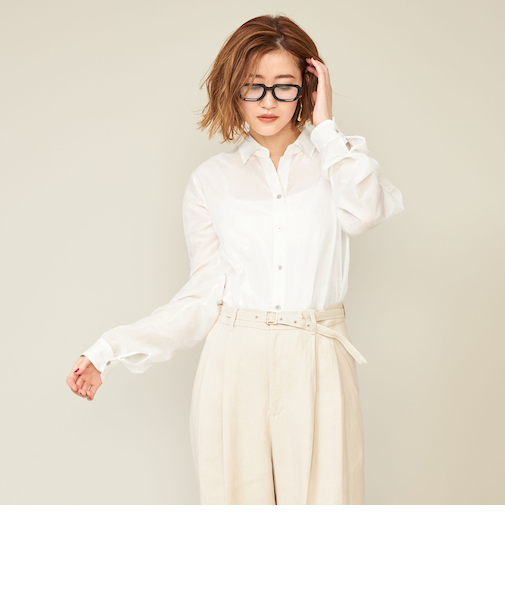 ＜conte＞コットンシルク レギュラーカラーシャツ